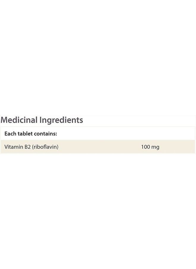 natural Factors - Vitamin B2 Riboflavin 100mg, Support for Energy & Normal Metabolism, 90 Tablets - Image 1