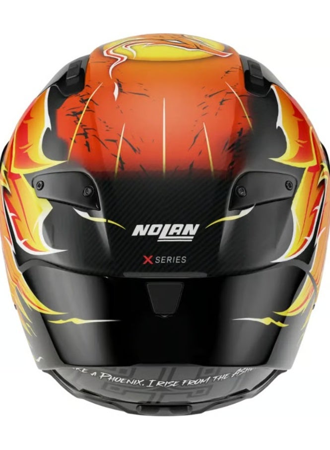 Nolan X-804 RS REPLICA IANNONE CARBON/RED/ORANGE/YELLOW  GLOSSY Helmet - Image 3