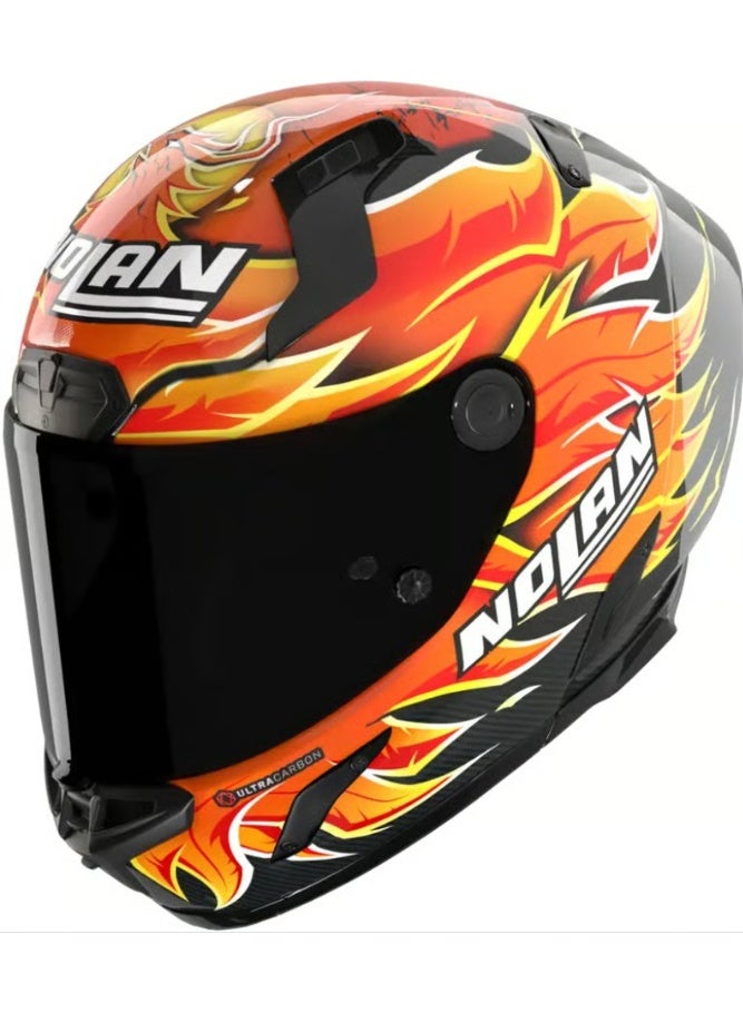 Nolan X-804 RS REPLICA IANNONE CARBON/RED/ORANGE/YELLOW  GLOSSY Helmet - Image 2