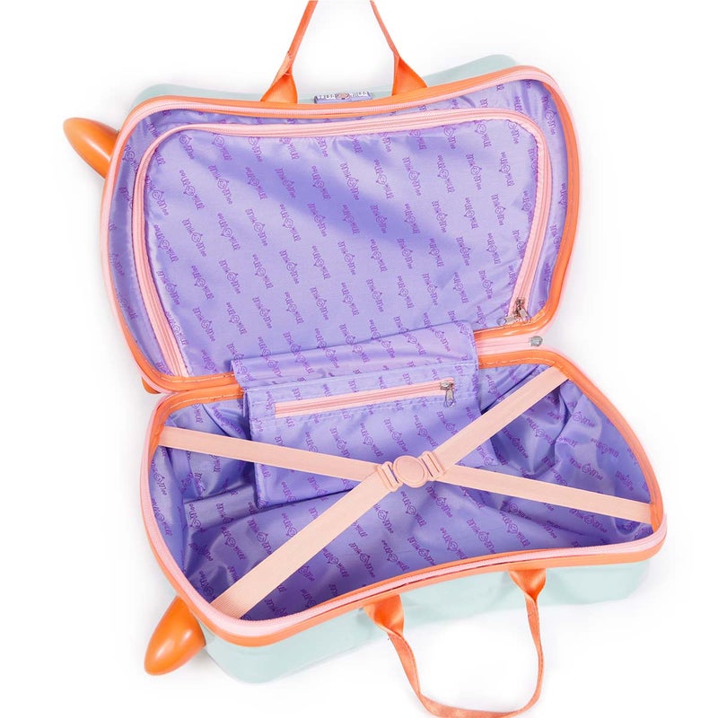 Milk & Moo Kids Rideable Suitcase 18-inch 21L Capacity, 360° Swivel Wheels, 50kg Riding Weight, Durable Carry On Luggage, Spacious and Ergonomic Ride On Luggage Design, Fun and Safe for Children Aged 2-6 Years – Jungle Friends Design - Image 5