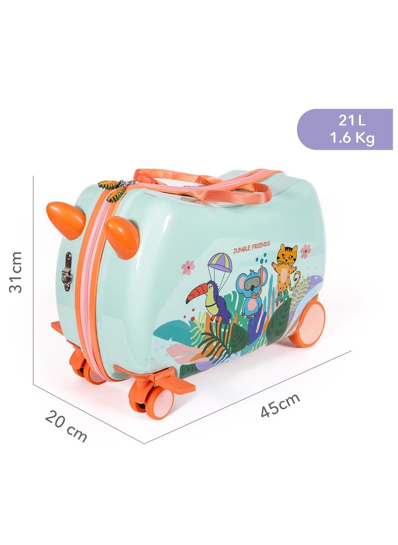 Milk & Moo - Kids Ride On Suitcase Jungle Friends - Image 1