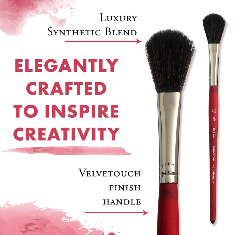Princeton Velvetouch, Series 3950, Paint Brush for Acrylic, Oil and Watercolor, Oval Mop, 1/2 Inch - Image 3