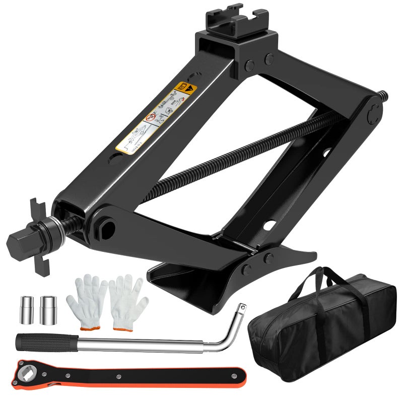 IMAYCC Scissor Jack for CarSUVMPV Heavy Duty 30 Ton 6614 lbs Car Jack kit with Hand Crank Trolley Lifter Portable Emergency Tire Change kit with Wheel Wrench