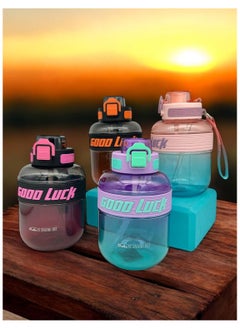 QSHOP QSHOP®Sports Water Bottles 1000ml with Removable Straw, BPA Free & Leak Proof, Motivational Large Water Bottle with Time Marker for Fitness, Gym, Camping  - Image 5