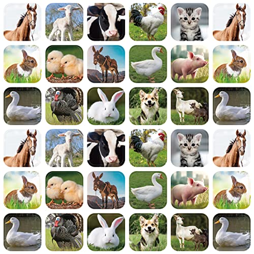 Seajan 600 Pcs Farm Animal Stickers for Kids Farm Animals Photos Stickers Realistic Animal Stickers Cow Pig Duck Rabbits Chick Stickers for Classroom Barnyard Friends Theme Party Favor - Image 1