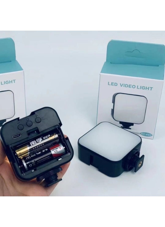 Generic - Pocket Fill Light Portable Camera Small Battery Plug-in Square Short Video Conference LED Fill Light-Specifications:Dry Battery/plug-in Dual-use Models - Image 1