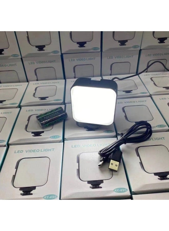 Generic - Pocket Fill Light Portable Camera Small Battery Plug-in Square Short Video Conference LED Fill Light-Specifications:Dry Battery/plug-in Dual-use Models - Image 1