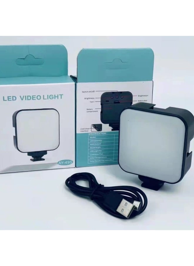 Generic - Pocket Fill Light Portable Camera Small Battery Plug-in Square Short Video Conference LED Fill Light-Specifications:Dry Battery/plug-in Dual-use Models - Image 1