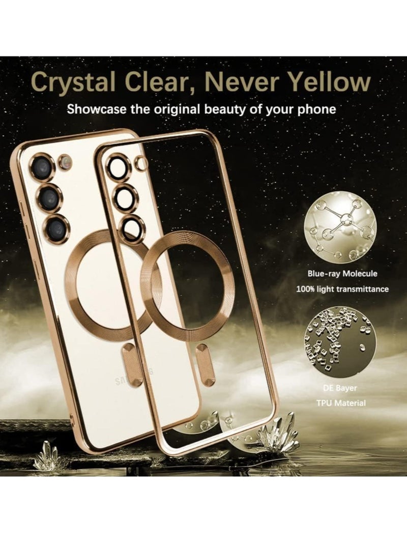 ELTRAZONE Magnetic Clear Case for Samsung Galaxy S23 with Camera Lens Protector Magsafe Compatible Electroplated Soft TPU Shockproof Anti-Scratch Phone Case - Image 2