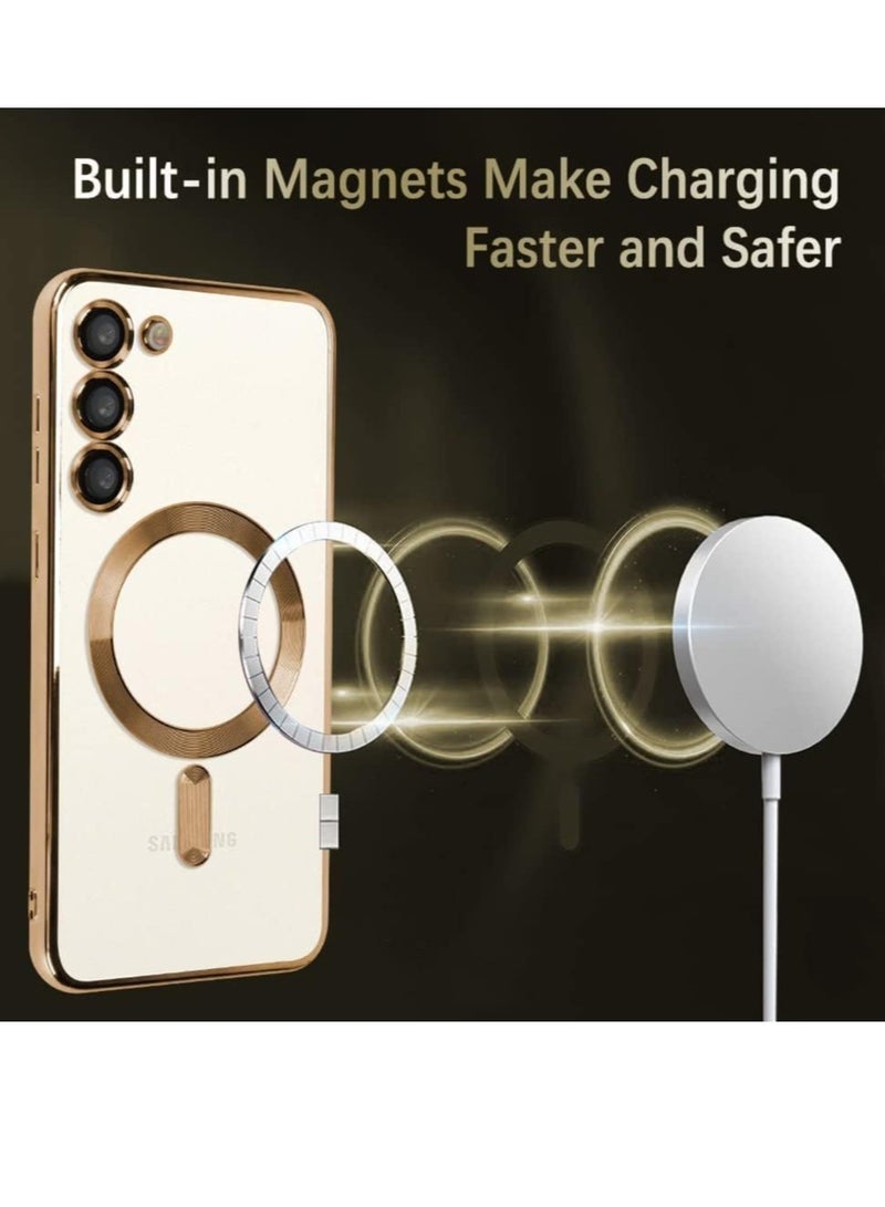 ELTRAZONE Magnetic Clear Case for Samsung Galaxy S23 with Camera Lens Protector Magsafe Compatible Electroplated Soft TPU Shockproof Anti-Scratch Phone Case - Image 3