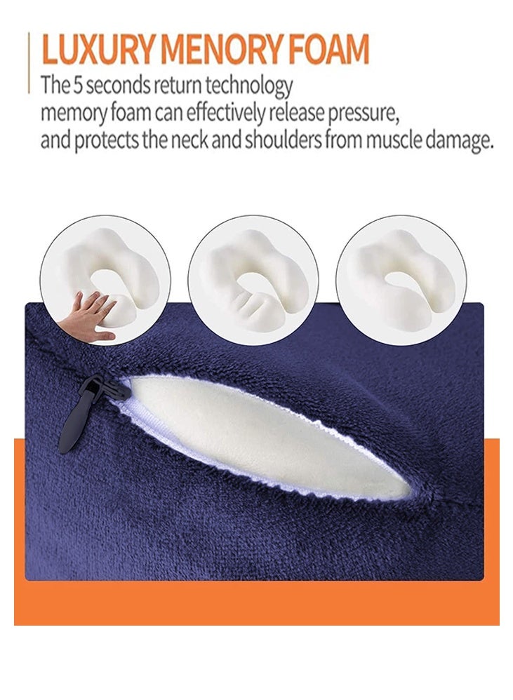 0TO1 TECH Memory Foam U-Shaped Travel Pillow Set | Neck Support for Hajj & Long Flights | Includes Eye Mask, Earplugs & Storage Bag | Portable & Washable for Saudi Travelers - Image 2