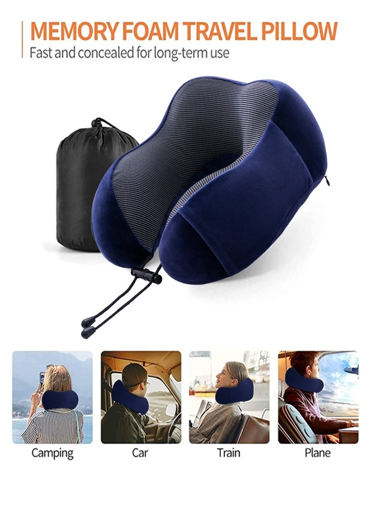0TO1 TECH Memory Foam U-Shaped Travel Pillow Set | Neck Support for Hajj & Long Flights | Includes Eye Mask, Earplugs & Storage Bag | Portable & Washable for Saudi Travelers - Image 4