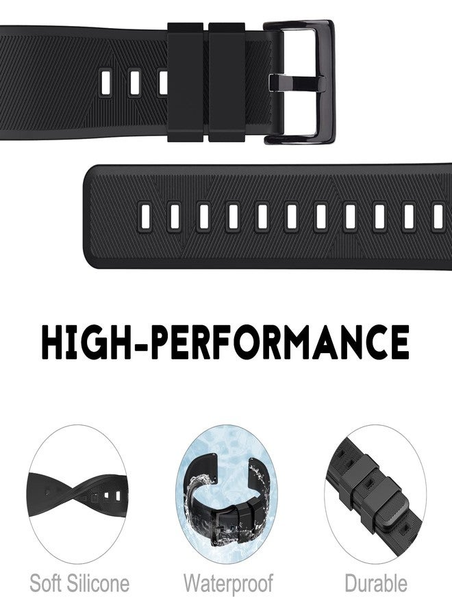 Ritche Christmas Gift 22mm Silicone Watch Band Black Quick Release Rubber Watch Bands for Men Women, White Elephant Gifts, Stocking Stuffers for Men - Image 2