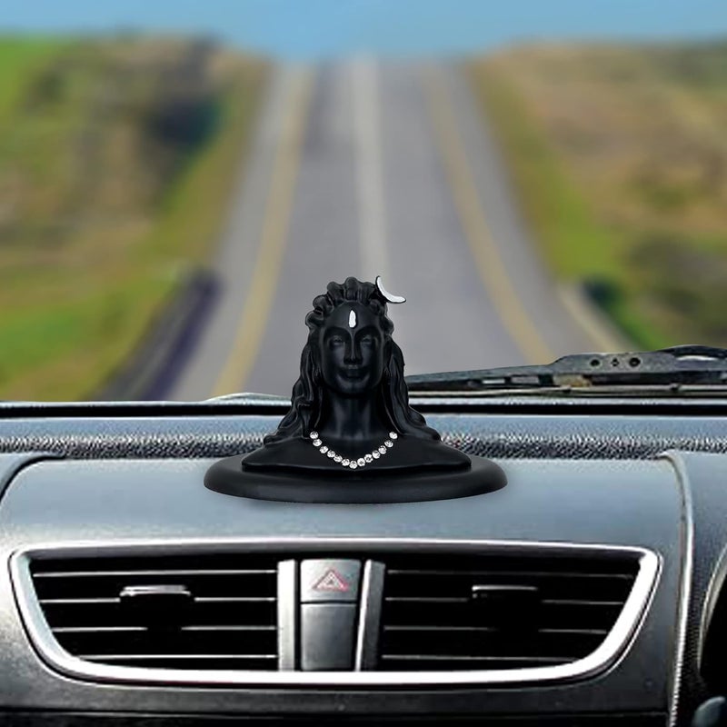 Webelkart Premium Metal Adiyogi Shiva Statue for Home and Car Dashboard Self Adhesive 25 in Black - Image 2