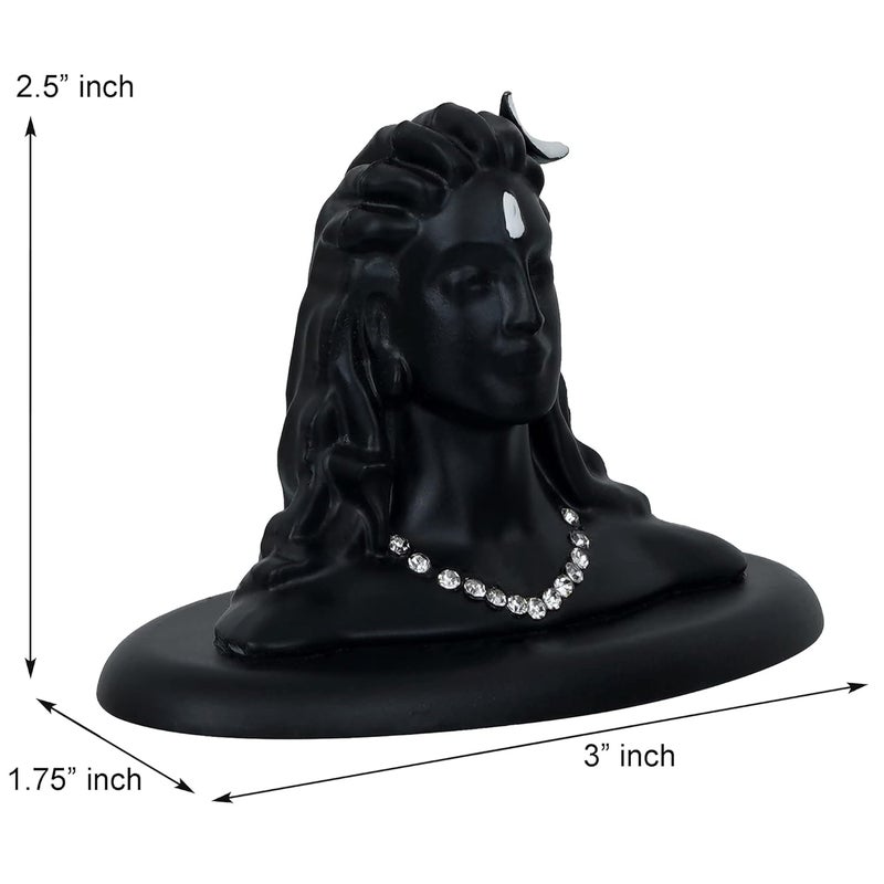 Webelkart Premium Metal Adiyogi Shiva Statue for Home and Car Dashboard Self Adhesive 25 in Black - Image 5