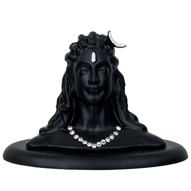Webelkart Premium Metal Adiyogi Shiva Statue for Home and Car Dashboard Self Adhesive 25 in Black - Image 3