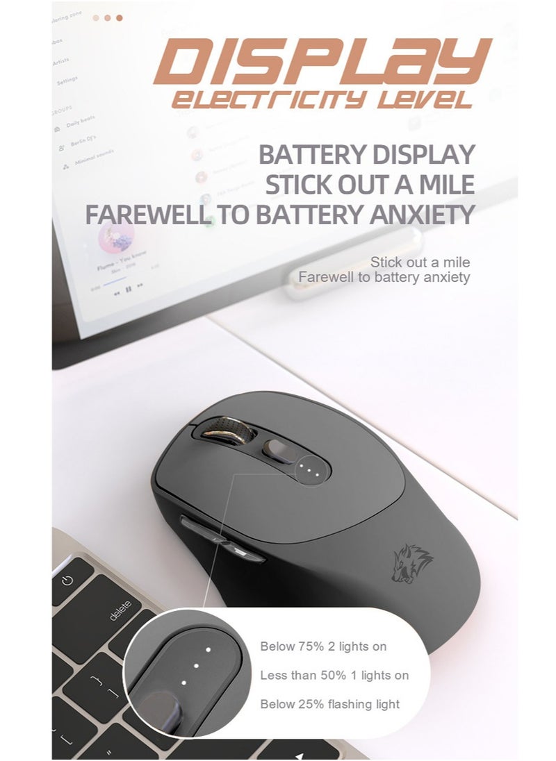 Bluetooth Mouse, 4000 DPI Computer Mouse, 2-Year Battery Wireless Mouse 5 Adjustable DPI, 7 Buttons Compatible with Laptop/Windows/Computer/Silent Mouse Portable