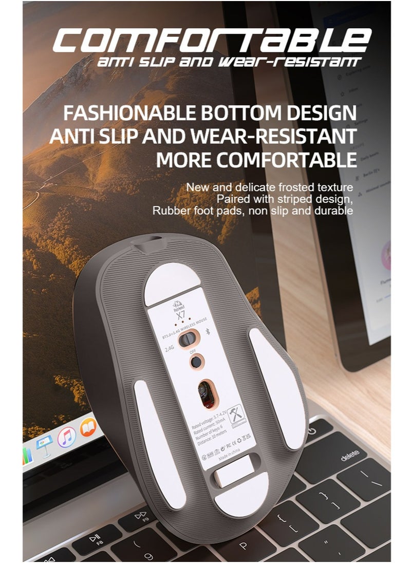 Bluetooth Mouse, 4000 DPI Computer Mouse, 2-Year Battery Wireless Mouse 5 Adjustable DPI, 7 Buttons Compatible with Laptop/Windows/Computer/Silent Mouse Portable