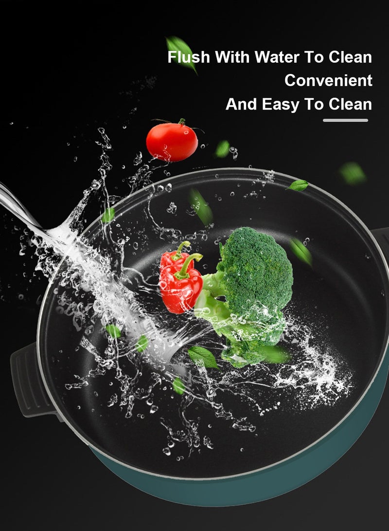 ايتي لايف وعاء ساخن كهربائي متعدد الوظائف مناسب للقلي السريع/الغليان/الطبخ/القلي 1350 واط وعاء ساخن غير لاصق وعاء كهربائي 4 لتر TKM-001 أخضر - Image 5