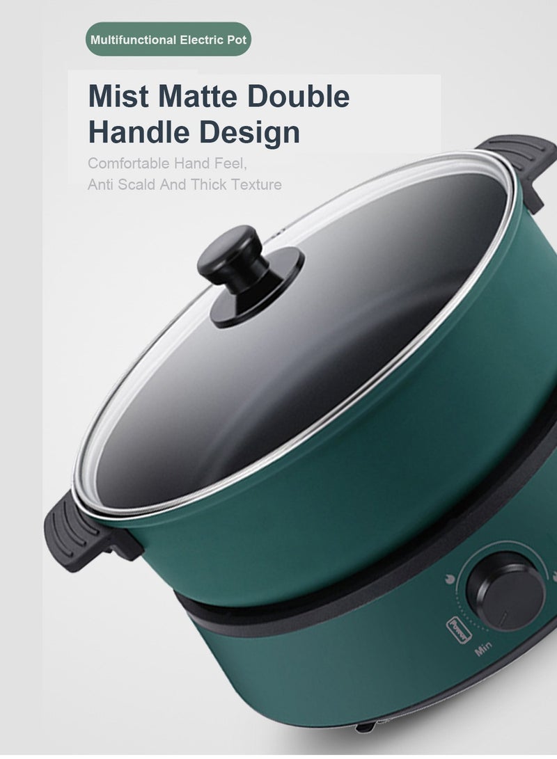 ايتي لايف وعاء ساخن كهربائي متعدد الوظائف مناسب للقلي السريع/الغليان/الطبخ/القلي 1350 واط وعاء ساخن غير لاصق وعاء كهربائي 4 لتر TKM-001 أخضر - Image 3
