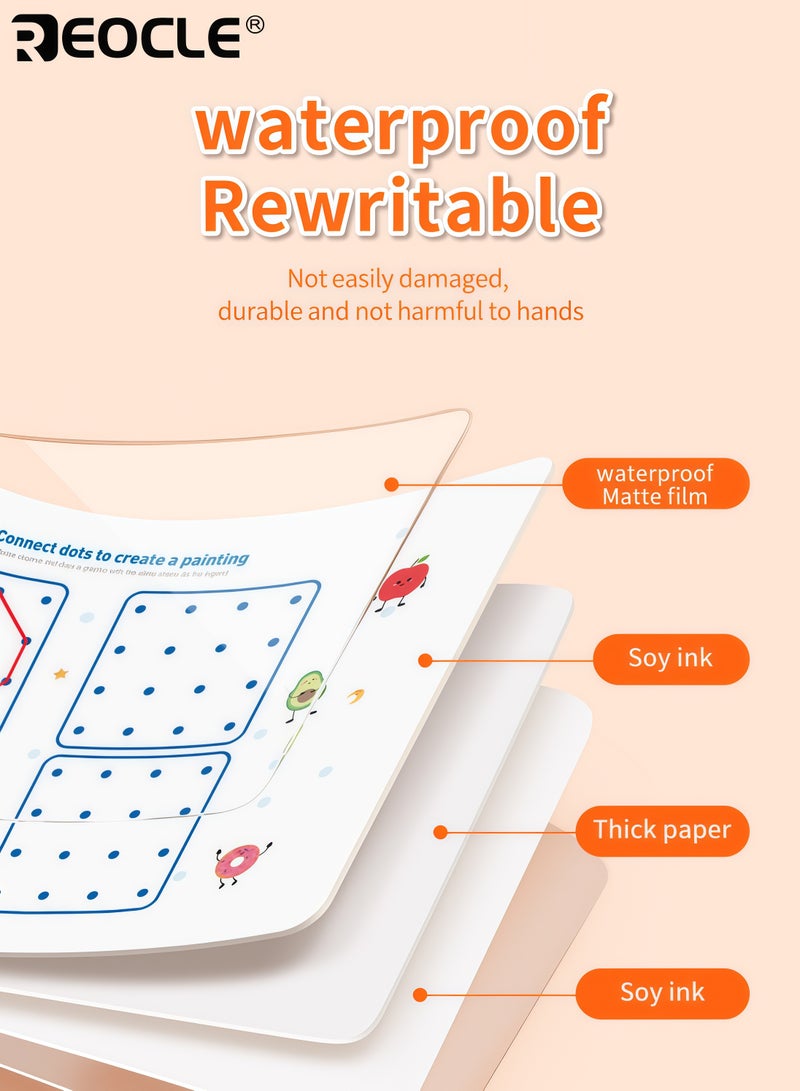 REOCLE Kid's Magic Practice Copybook Set with Pen Control Training and Whole Brain Development Reusable Writing Workbook with Durable Binding for Children Learning Education - Image 3