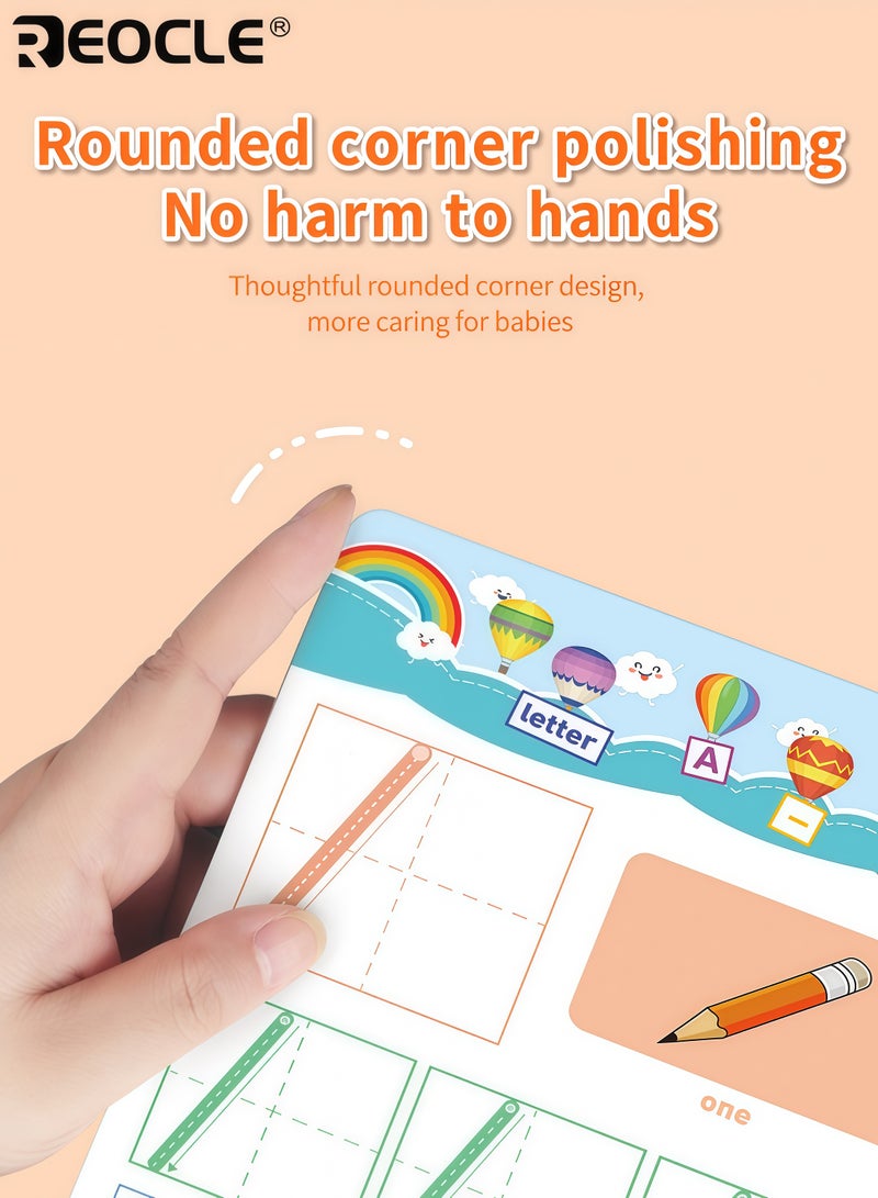 REOCLE Kid's Magic Practice Copybook Set with Pen Control Training and Whole Brain Development Reusable Writing Workbook with Durable Binding for Children Learning Education - Image 4