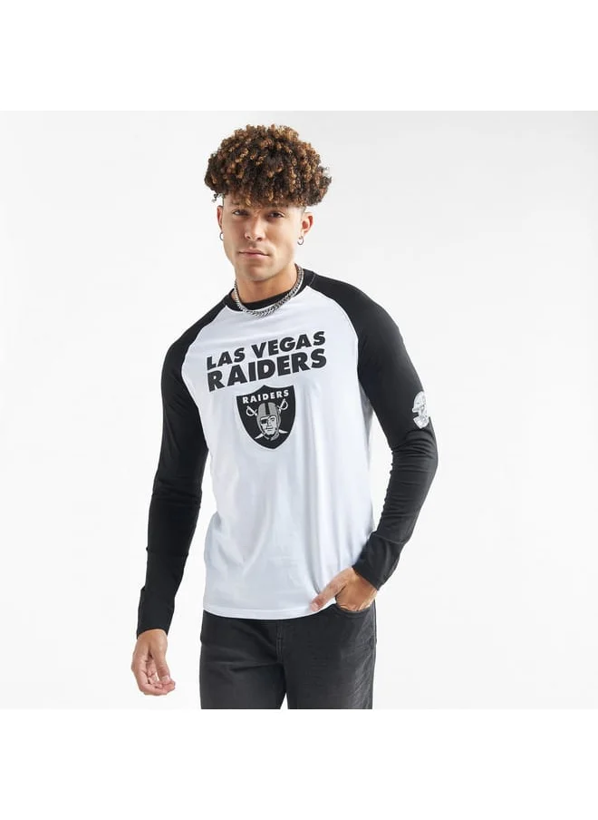 FAV Las Vegas Raiders Print NFL League Raglan T-shirt