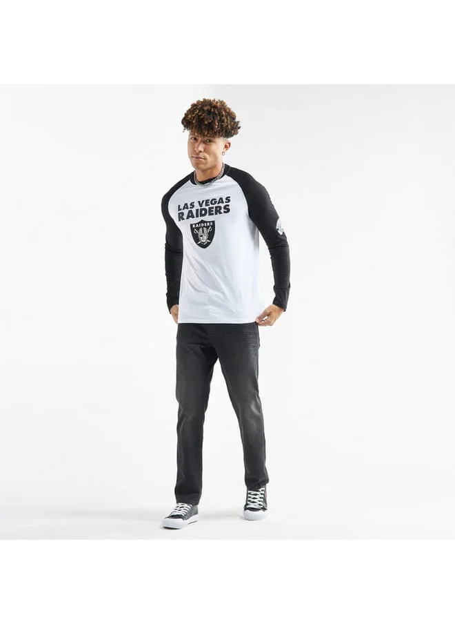 FAV Las Vegas Raiders Print NFL League Raglan T-shirt