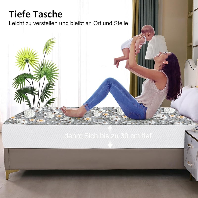 ohano 5D Effect Waterproof Mattress Protector 140 x 200 cm Fitted Sheet, Waterproof and Breathable Mattress Cover, Incontinence Pad, Moisture Protection, Fitted Sheet, for All Seasons - Image 4