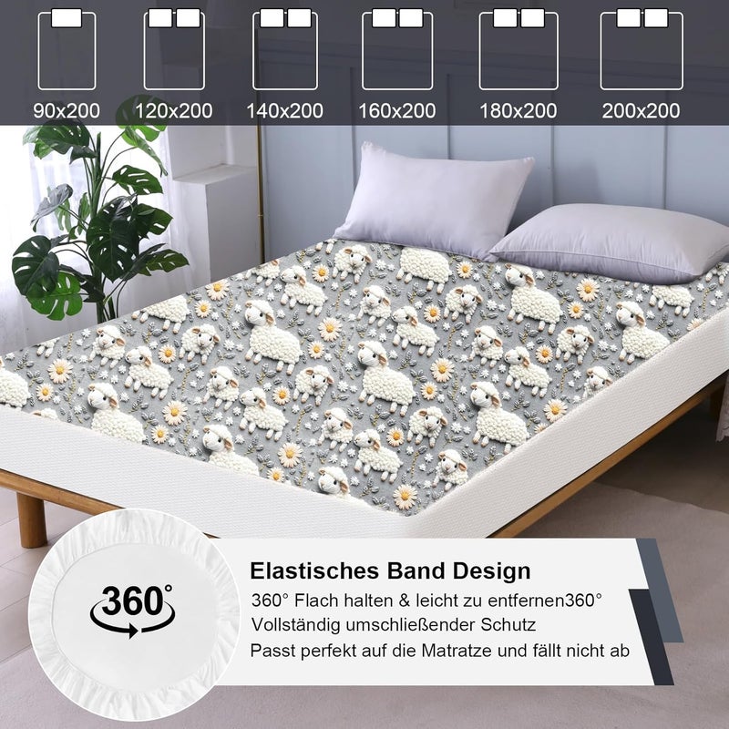 ohano 5D Effect Waterproof Mattress Protector 140 x 200 cm Fitted Sheet, Waterproof and Breathable Mattress Cover, Incontinence Pad, Moisture Protection, Fitted Sheet, for All Seasons - Image 5