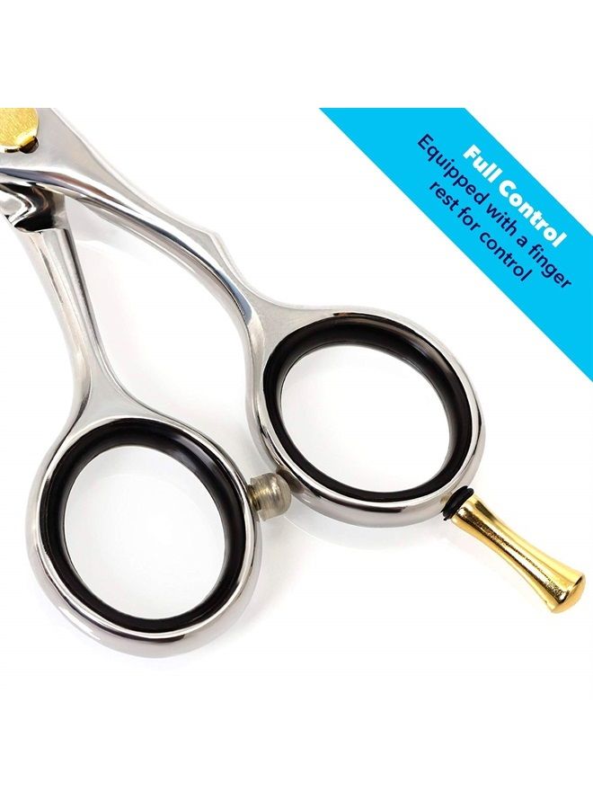 Equinox International Equinox Professional Razor Edge Hair Cutting Scissors/Shears - (6.5") Finger Inserts and Adjustment Tension Screw, Hand-Sharpened Cutting Edges, Removable Finger Rest | 100% Stainless Steel - Image 4