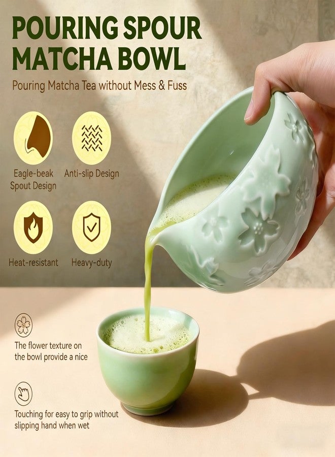 ITISBLTN Matcha Set - Complete Matcha Kit with Ceramic Bowl, Bamboo Matcha Whisk, Wooden Spoon, Ceramic Whisk Stand, Tea Towel & Sifter for Making Matcha Power Drinks - Image 2