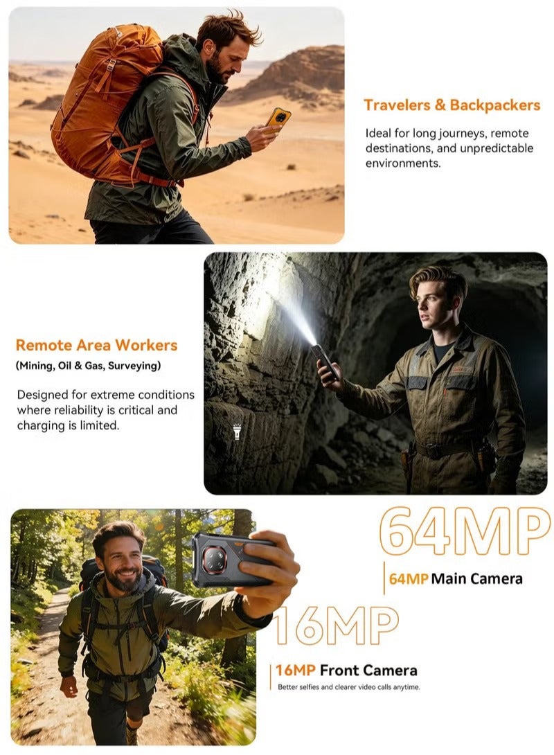 Cubot KingKong ES 5 Rugged Smartphone, 6.88 inch HD+ 120Hz Display, 6GB RAM + 128GB Storage, LED Flash Light, 7000mAh Battery, 64MP Camera, Android 16, Dual SIM, NFC, Fingerprint, IP68/IP69K Waterproof - Orange - Image 5
