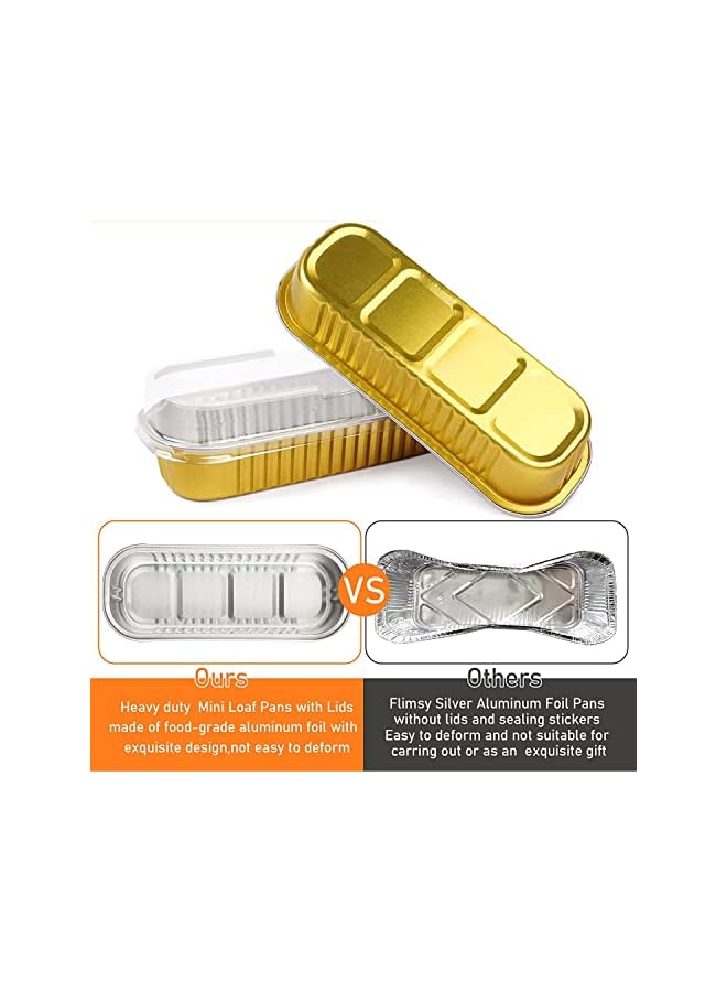 PROMASS Pcs Aluminum Foil Loaf Pans,Bread Pans with Lids and Spoons,Disposable Baking Pans Loaf Baking Cups Ramekins Dessert Bakeware Pans Containers for Cheese Cake Creme（16.6 * 6.4 * 3.1cm） - Image 5