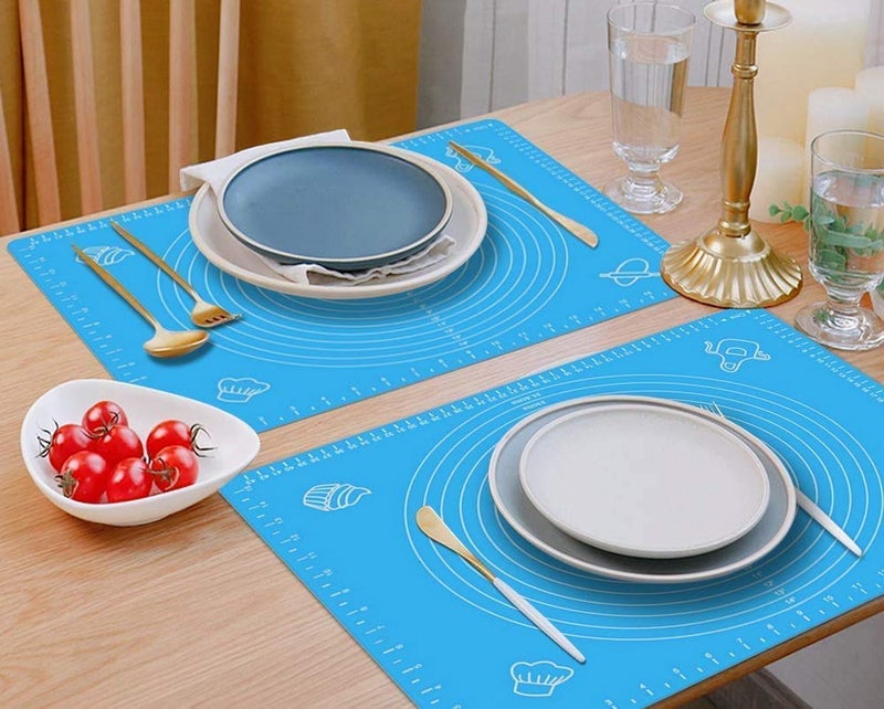 GABANIZ GABANIZ Silicone Baking Mat Roti mat Silicone Chapati Atta Kneading Mat NonStick Fondant Rolling Mat Stretchable for Kitchen Roti Chapati Cake Multicolor Baking Mat 50 40 cm  - Image 2