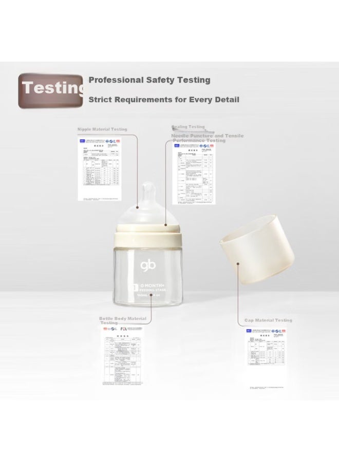 Gb Glass Baby Bottle Newborn Anti-colic Breast-like Wide Neck Feeding Bottle 240ml - Image 1