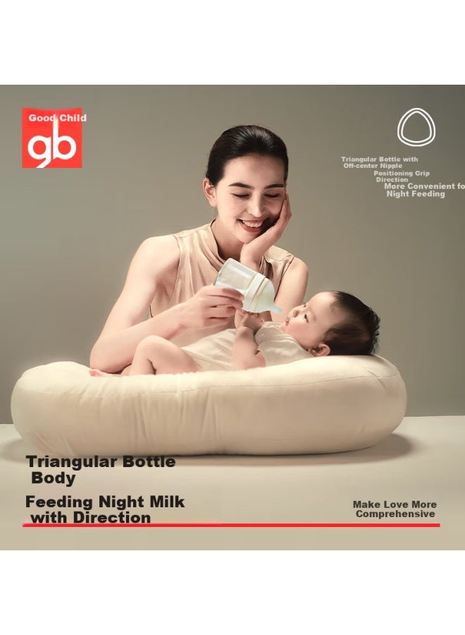 Gb Glass Baby Bottle Newborn Anti-colic Breast-like Wide Neck Feeding Bottle 240ml - Image 3