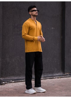 Maniac Men High Neck Solid Full Sleeve Mustard Cotton Slim Fit T-Shirt - pzsku/Z2002157B5479B44423B4Z/45/_/1729516136/5e45dae9-14c2-457b-8fbd-2557ffaf13f2