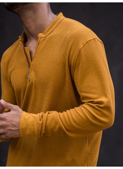 Maniac Men High Neck Solid Full Sleeve Mustard Cotton Slim Fit T-Shirt - pzsku/Z2002157B5479B44423B4Z/45/_/1729516138/1d81306a-d381-4cdd-9e47-5d13345ab402