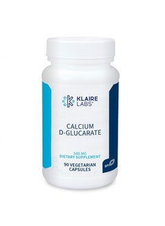 Calcium D-Glucarate 500mg - Supports Healthy Estrogen Metabolism & Detoxification - Liver & Detox Support Supplement - Gluten-Free, Yeast-Free & Hypoallergenic (90 Capsules)