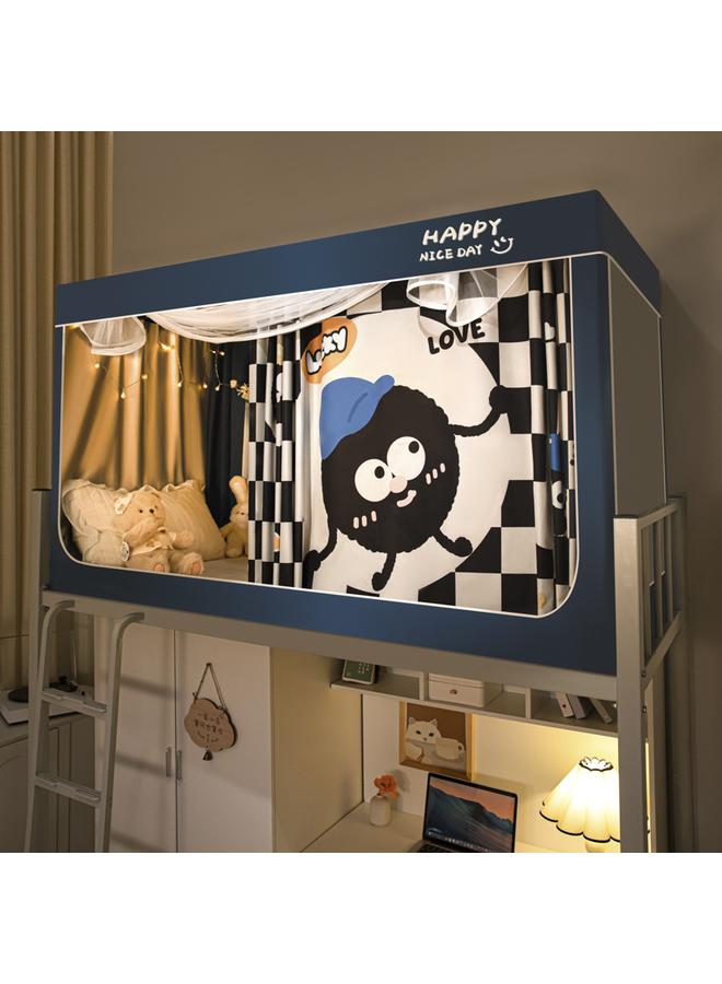 Bluejw New Installation-free Strong Shading Student Bed Curtain Mosquito Net Three-door Dormitory Single Upper And Lower Bed Curtain Wholesale - Image 1