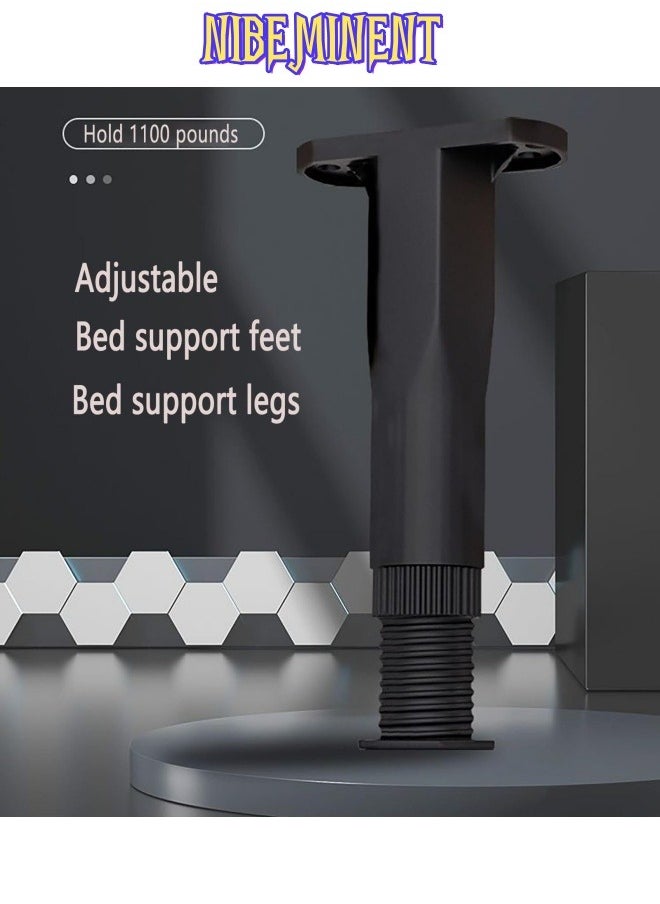 NIBEMINENT - Bed Frame Legs-Durable Bed Support Legs, Bed Frame Support Legs,Adjustable Height Center Support Leg for Bed Frame (5"-9"), 4-Pack Bed Slats Legs, Long-Lasting Stability (T003, Small) - Image 1