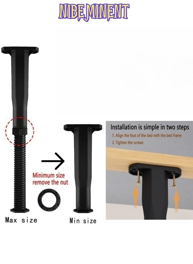 NIBEMINENT - Bed Frame Legs-Durable Bed Support Legs, Bed Frame Support Legs,Adjustable Height Center Support Leg for Bed Frame (5"-9"), 4-Pack Bed Slats Legs, Long-Lasting Stability (T003, Small) - Image 1