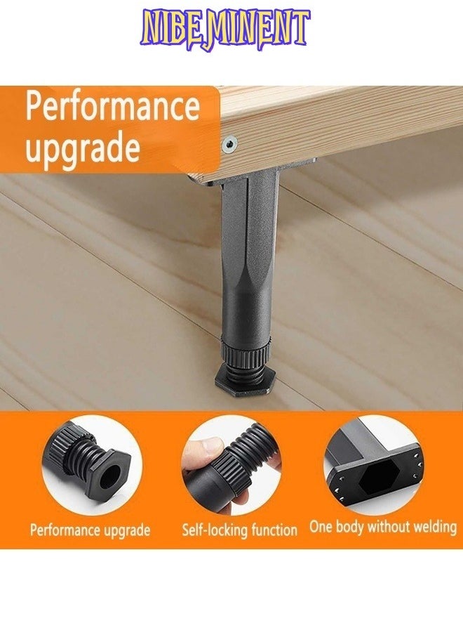 NIBEMINENT - Bed Frame Legs-Durable Bed Support Legs, Bed Frame Support Legs,Adjustable Height Center Support Leg for Bed Frame (5"-9"), 4-Pack Bed Slats Legs, Long-Lasting Stability (T003, Small) - Image 1