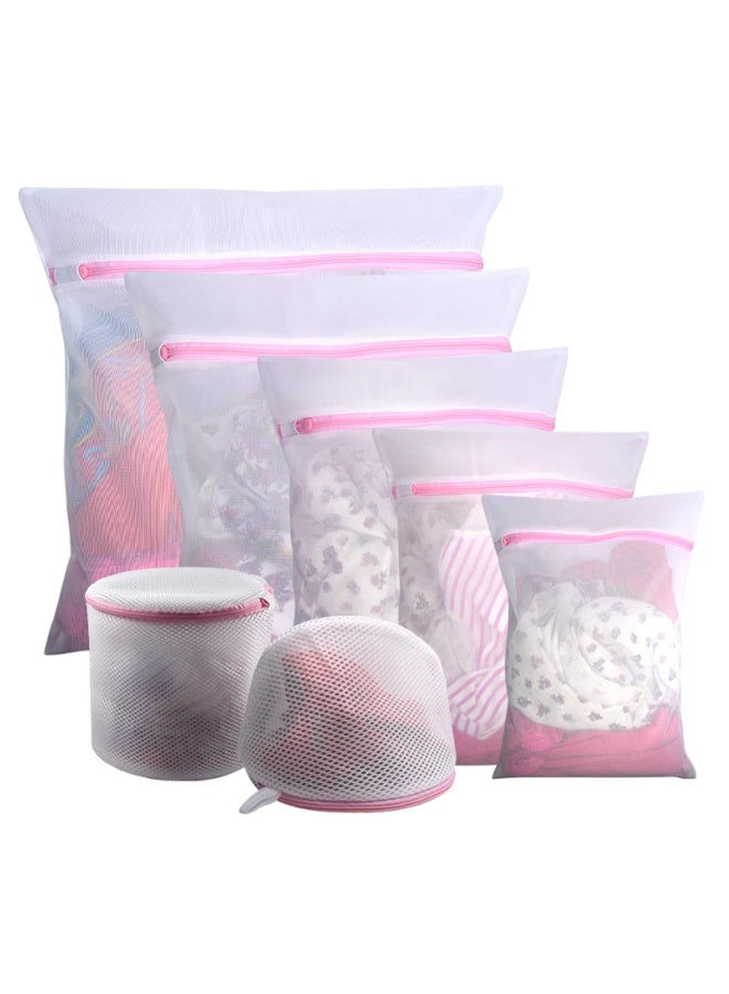 kunshao 7Pcs Mesh Laundry Bags for Delicates with Premium Zipper, Travel Storage Organize Bag, Clothing Washing Bags for Laundry, Blouse, Bra, Hosiery, Stocking, Underwear, Lingerie - Image 1