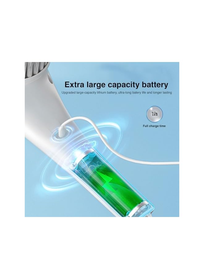 promass Cordless Electric Scrubber, Portable Cleaning Brush with 5 Brush Heads Handheld Cleaning Tool Versatile Scrub Brush Dish Scrubber 360° Rotating Scrubber for Plates, Pots, Walls, Kitchen, Shoes - Image 4