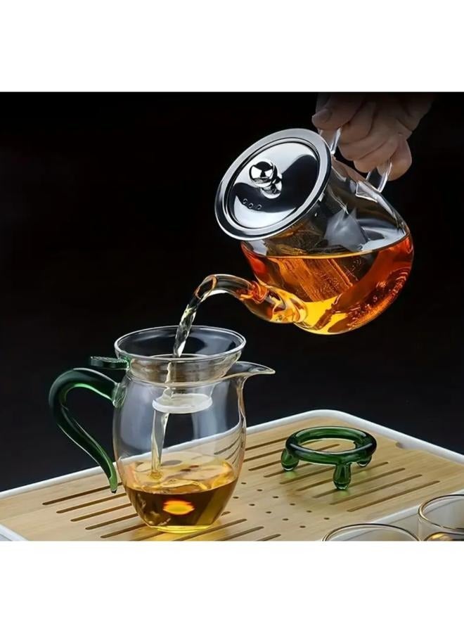 Glass Teapot with Stainless Steel Infuser - 1200ml Heat Resistant Clear Glass Tea Pot for Loose Leaf Tea, Blooming and Flowering Tea H1950  - Image 3