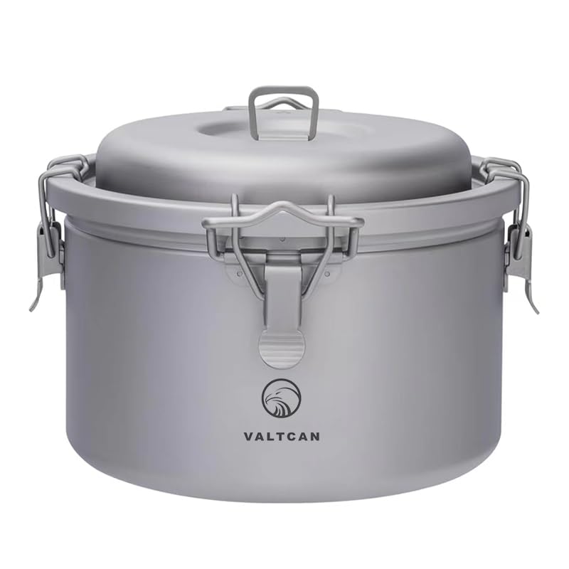 Valtcan Titanium Rice Cooker Pot 3200ml Grade 1 Pure Titanium No Coating Naturally FlavorNeutral Locking Lid Inner Pot 108oz 867g Ultralight for Home Camping - Image 1