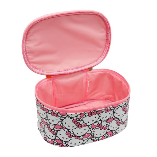 Hello Kitty Cosmetic Bag Set Bundle with Oval Cosmetic Bag for Makeup Travel Size Toiletries Plus Decals Hello Kitty Travel Bag for Girls Women - Image 3