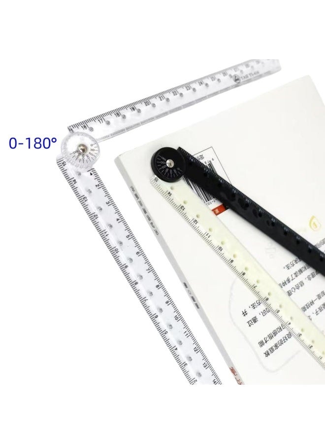 2 Pcs Multi Ruler Acrylics Folding Ruler Measuring Length 0-12 Inch (0-30cm) Math Measuring Tool for Teacher Drawing, Home, Office Measuring, Transparent - Image 5